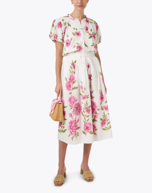 Tammy White Floral Print Cotton Top
