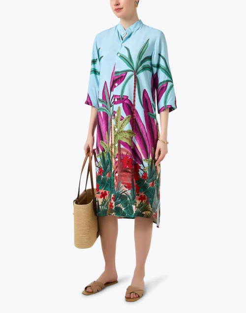 Tulum Blue Jungle Print Dress