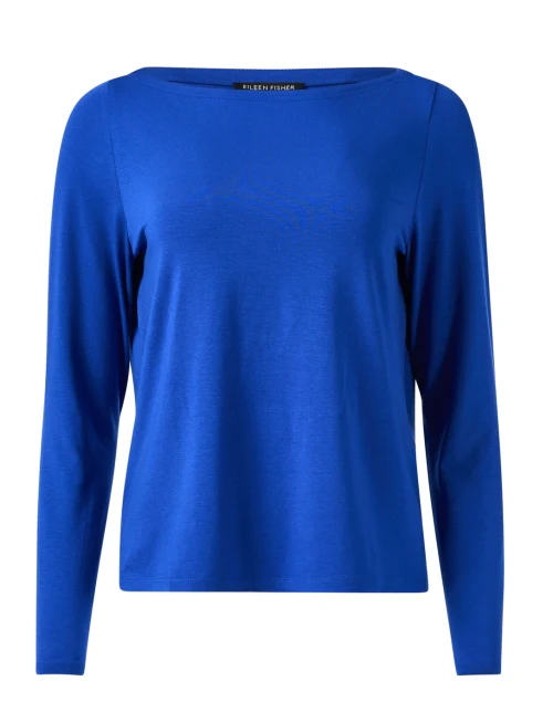 Lapis Blue Linen Jersey Top