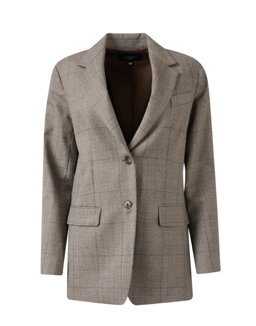 Burgos Grey Plaid Wool Blazer