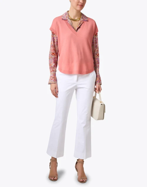 Coral Cashmere Knit Vest