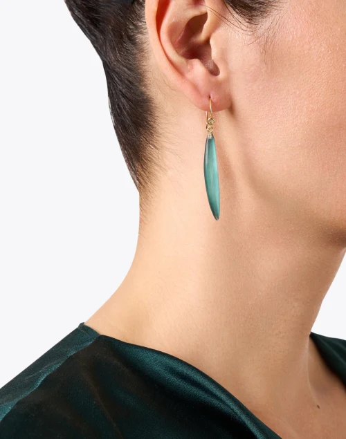 Blue Lucite Drop Earrings