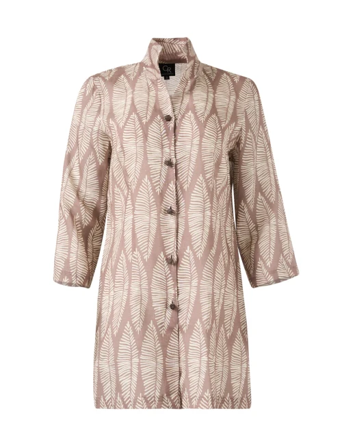 Rita Brown Leaf Print Jacket