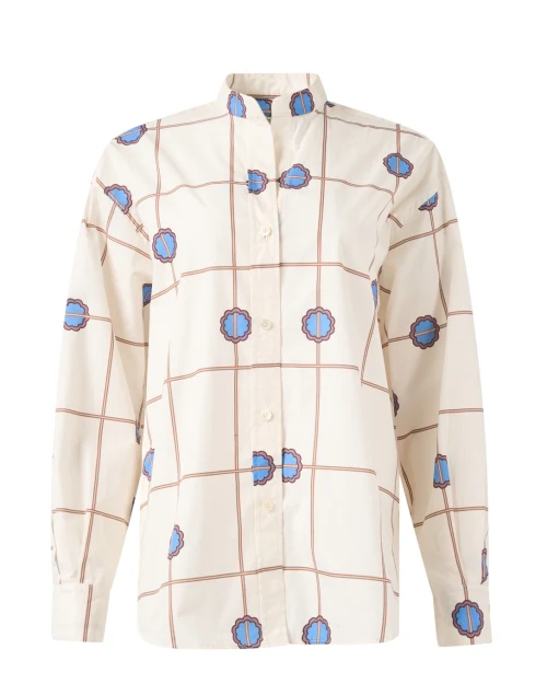 Ivory Print Cotton Shirt