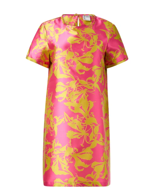 Shawn Pink and Green Jacquard Shift Dress