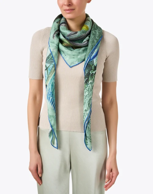 Green Hummingbird Print Scarf