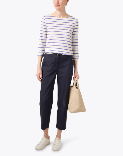 Nora Navy Crop Straight Leg Pant