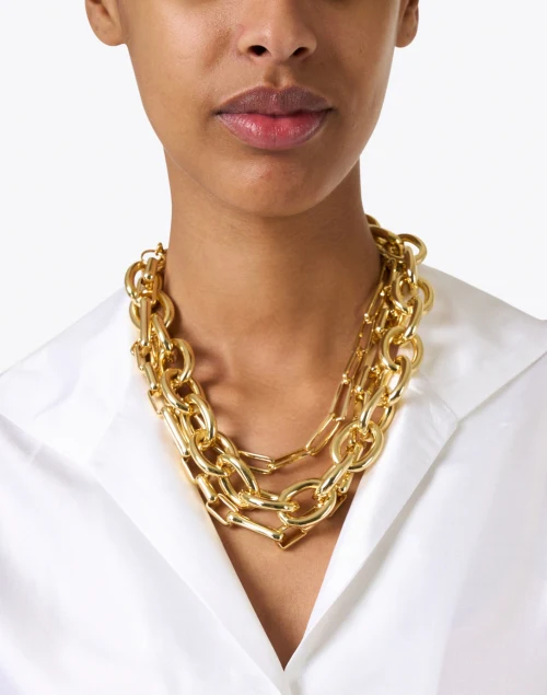 Polished Gold Chain Link Necklace