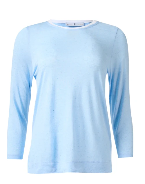 Light Blue and White Knit Top