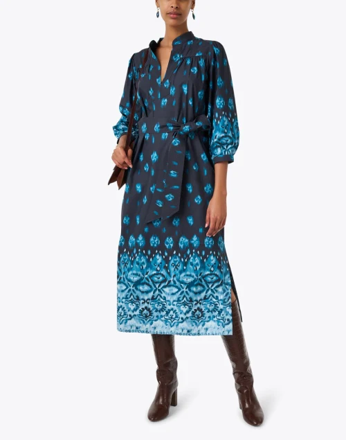 Danilia Blue Ikat Print Dress
