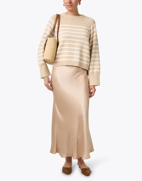 Chloe Gold Satin Midi Skirt