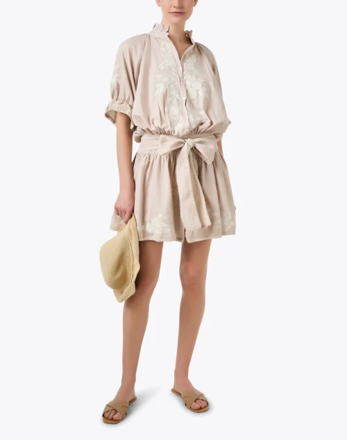 Blouson Beige Cotton Linen Dress