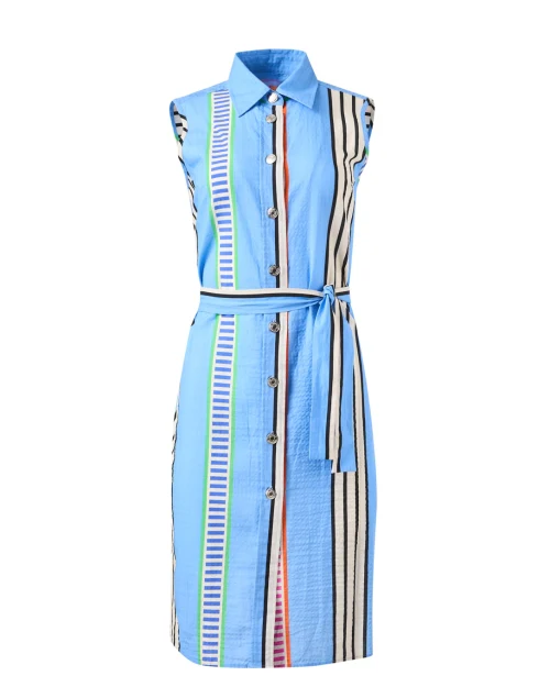 Mariya Blue Striped Seersucker Dress