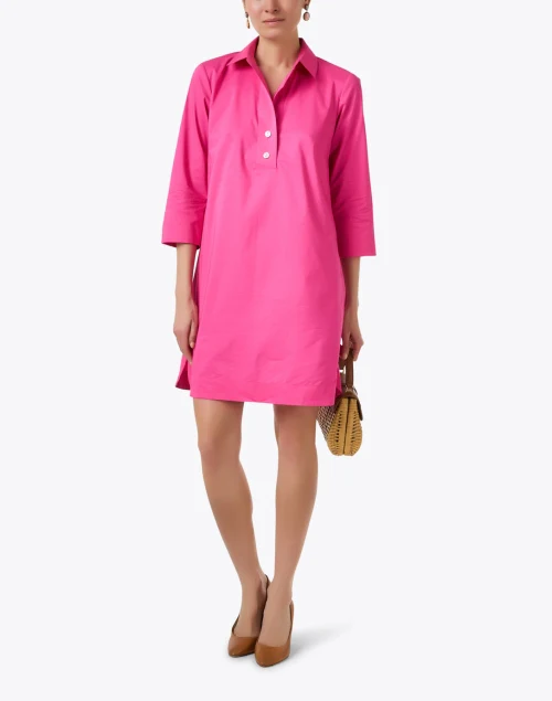 Aileen Hot Pink Cotton Stretch Dress