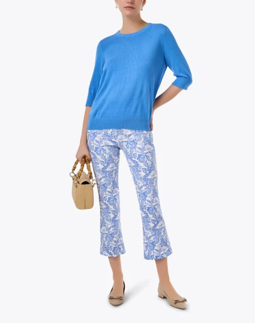 Blue Elbow Sleeve Sweater