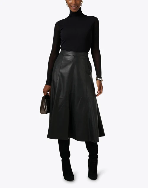 Vera Black Faux Leather Skirt