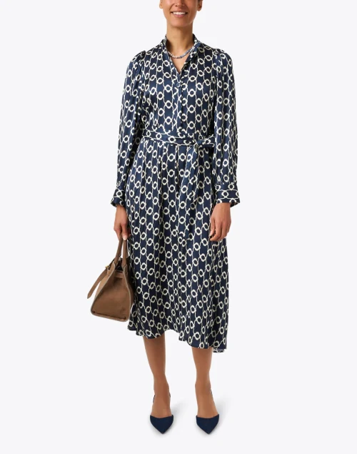 Rivoltina Navy Print Dress
