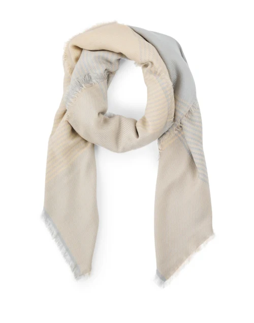 Ivory Multi Print Wool Scarf