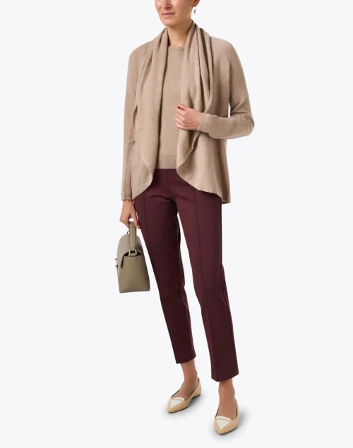 Taupe Cashmere Circle Cardigan