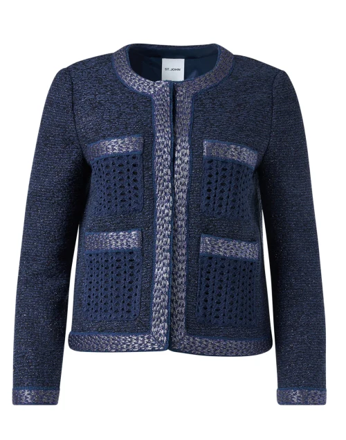 Blue Lurex Tweed Jacket