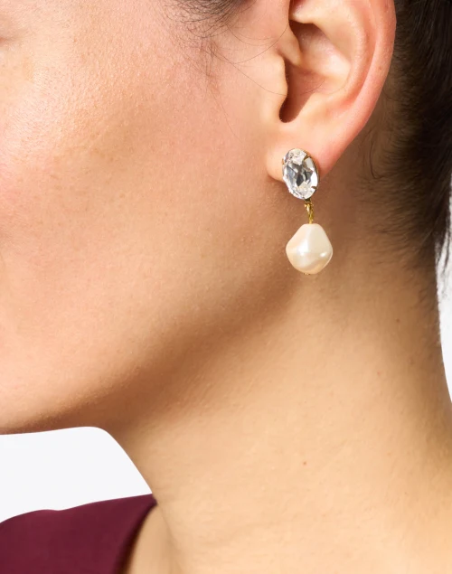 Tunis Crystal and Pearl Drop Earrings
