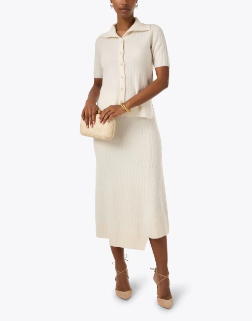 White Knit Wool Cashmere Skirt