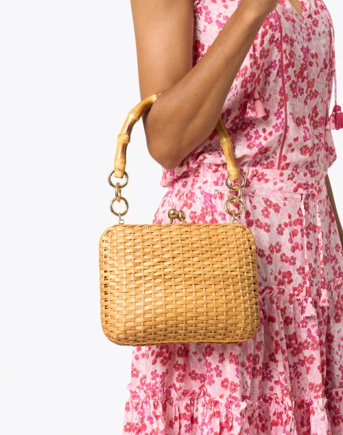 Giulia Light Honey Wicker Top Handle Bag