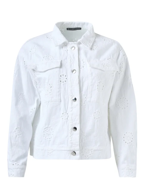 White Eyelet Denim Jacket