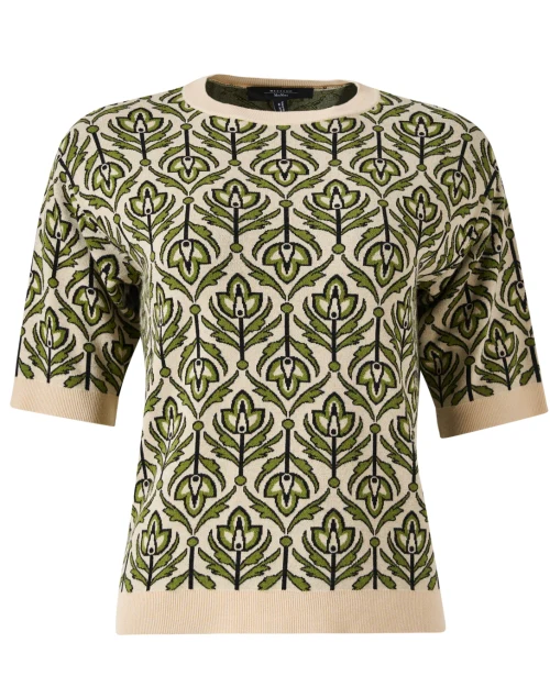 Zufolo Green Floral Print Knit Top