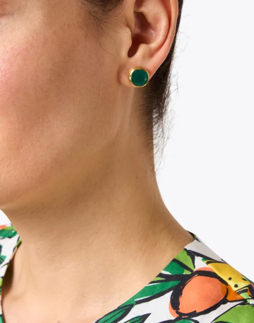 Green Onyx Signature Knockout Stud Earrings