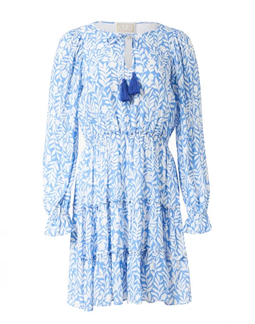 Blue Floral Vine Printed Dress