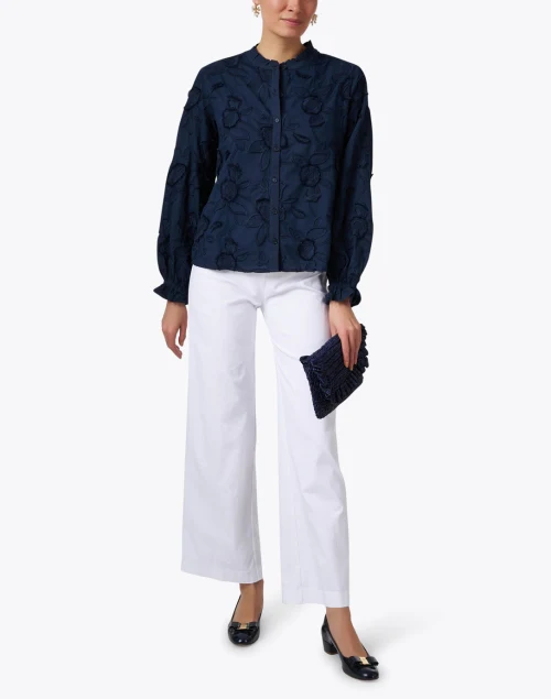 White Stretch Wide Leg Pull On Pant