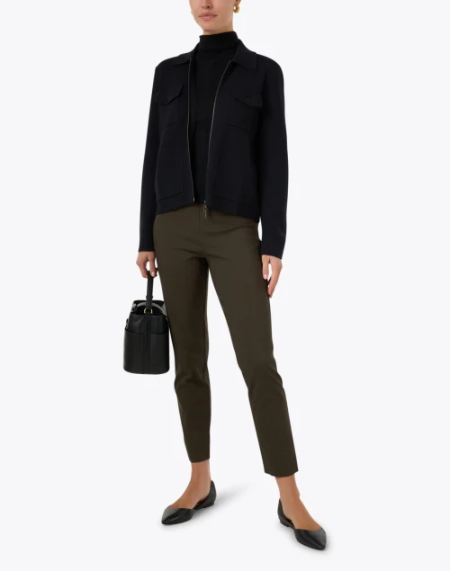Black Utility Zip Cardigan