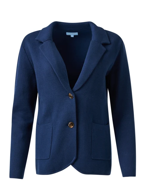 Milly Navy Knit Blazer