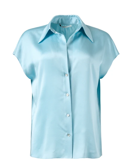 Celeste Blue Silk Blouse
