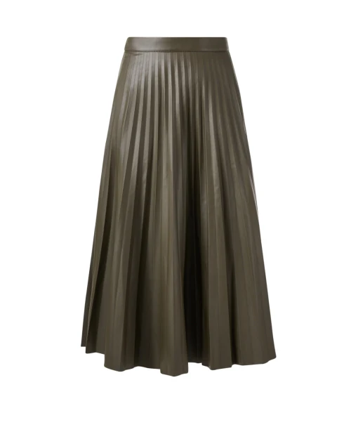 Laurie Olive Green Faux Leather Skirt