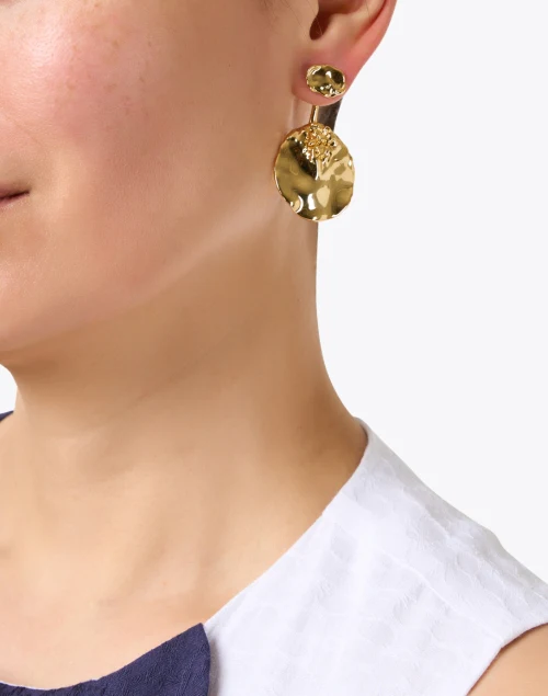 Gold Coin Drop Earrings
