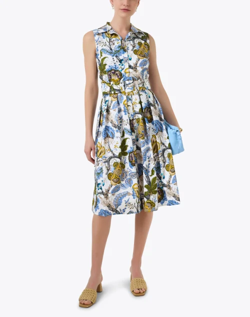 Audrey White Garden Print Dress