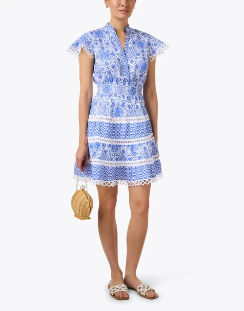 Parana Blue Printed Linen Dress