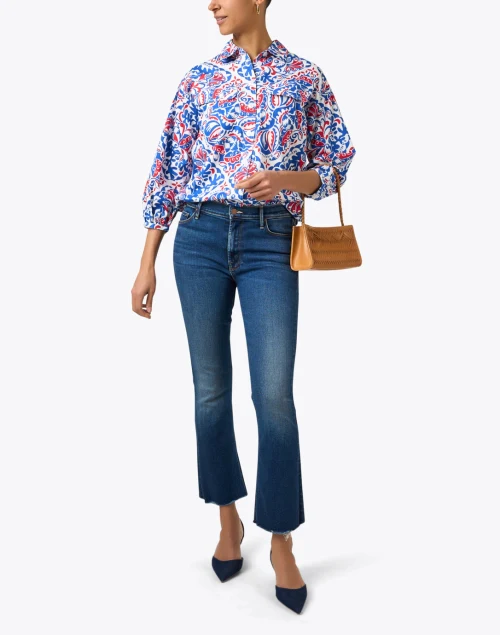 Riley Red White and Blue Print Top