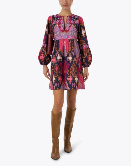 Lucie Multi Ikat Print Cotton Dress