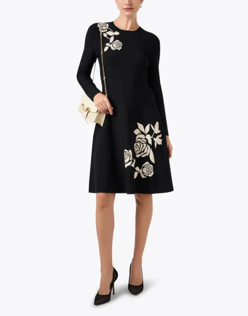 Black Rose Jacquard Dress