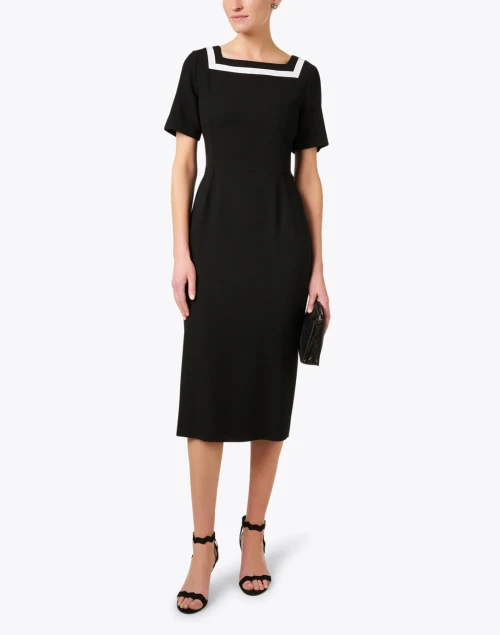 Davina Black Wool Crepe Dress
