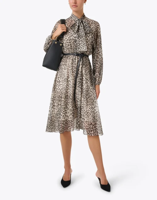 Glizia Leopard Print Silk Dress
