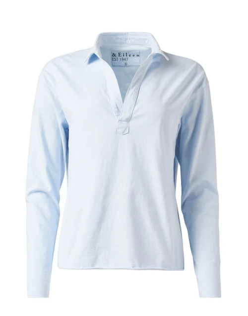Patrick Ice Blue Popover Henley Top