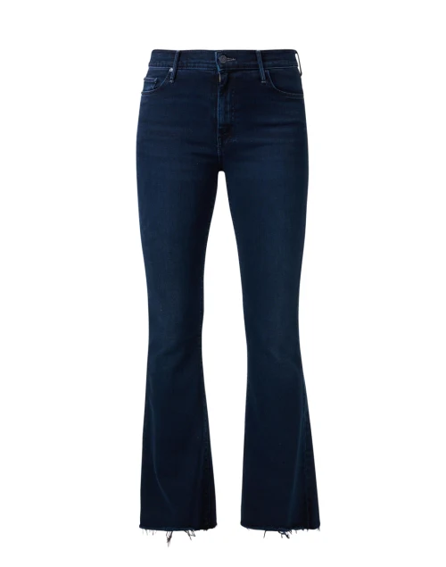 The Weekender Dark Blue Fray Flare Jean