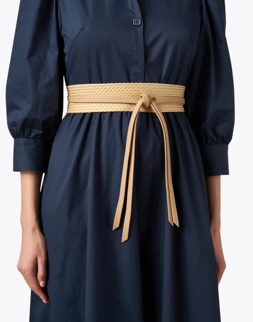 Leilani Tan Woven Leather Wrap Belt