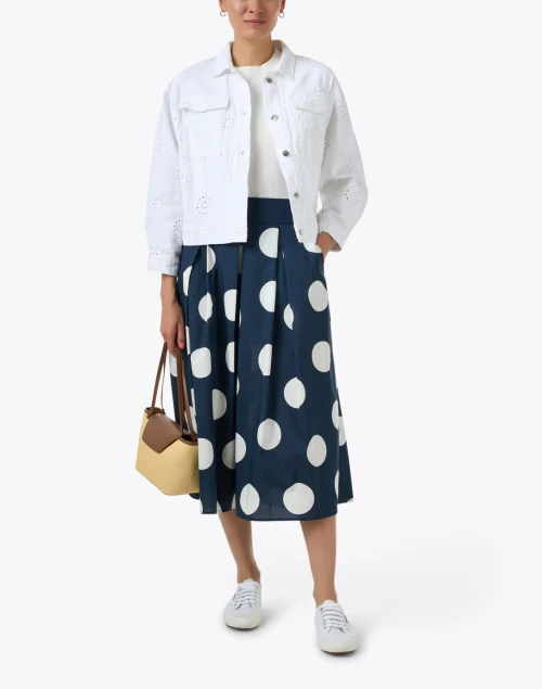 White Eyelet Denim Jacket