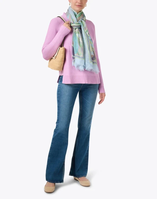 Freesia Pink Garter Stitch Cotton Sweater