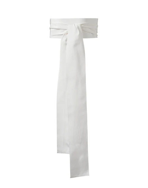 White Wide Ribbed Belt